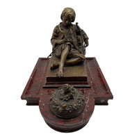 Léon Tharel (1858-1902): Pihenő zenész (Asztali tintatartó) - M1389