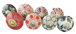 S8-010 Vintage stílusú porcelán bútorgomb szett (8 db-os)