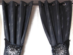 Csillagos ég - antracit szürke függöny pár