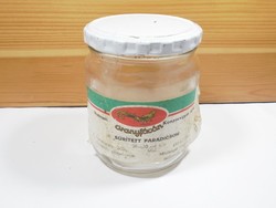 Retro Paper Label Preserved Jar - Concentrated Tomato Hatvani Aranyfácán Canning Factory - 1980s
