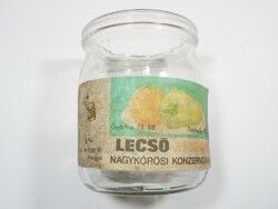 Retro paper label preserved jam jar - Nagykőrös Canning Factory - 1970s