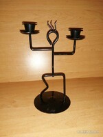 Képcsarnokos Art Deco Iparművész Horoszkóp - mérleg 2 -es kandeláber fém gyertyatartó - 20 cm (KV)