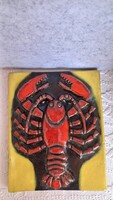 Zsolnay pirogránit kerámia falidísz, 25,5 x 20,5 cm, 1540 g., apróbb karcok, mázlepattanás
