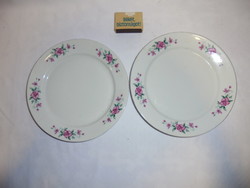Két darab Alföldi porcelán, virágos süteményes tányér - együtt