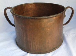 Old hammered red copper pot