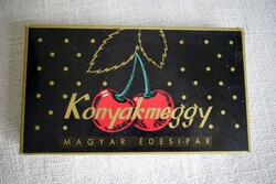 Konyakmeggy , retro édesség doboz , csomagolás , Csemege Édesipari Gyár