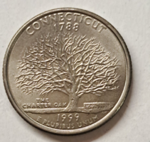 1999.  Connecticut  emlék USA negyed dollár " Szövetségi Államok" sorozat (243)