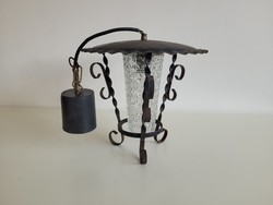 Régi retro kovácsoltvas vas mennyezeti lámpa csillár