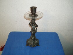 ANTIK-RITKA-SPIÁTER-GYERTYA TARTÓ-NŐ ALAKOS-GYÖNYÖRŰEN KIDOLGOZOTT-27-CM MAGAS