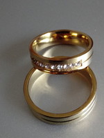 Gold-plated Steel Wedding Ring Pair