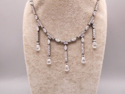 Silver Necklace with Cubic Zirconia Stones