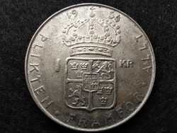Svédország VI. Gusztáv Adolf (1950-1973) .400 ezüst 1 Korona 1954 TS