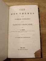 Francia nyelvkönyv 1857-ből, gótbetűs tankönyv, antik könyv