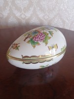 B034 Herendi porcelán Viktória mintás Nagy tojás bonbonier