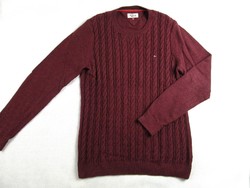 Original Tommy Hilfiger (L) Elegant Men's Burgundy Pattern Sweater