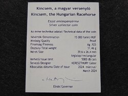 Magyarország Kincsem .925 Ezüst 15000 Forint 2024 Tanúsítvány