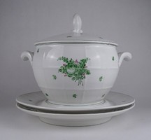 1S806 antique oepiag large porcelain soup bowl and saucer bowls