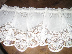 Gyönyörű vintage stílusú halvány pasztel rózsás vitrázs / drapéria függöny