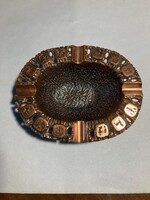 Copper Ashtray (Good Condition) with Zodiac Signs