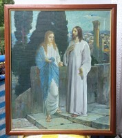 Ungváry Sándor: Bibliai jelenet (olaj, vászon, keretben) Jézus Krisztus - Unghváry Sándor