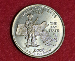 2000. Massachusetts emlék USA negyed dollár (176)