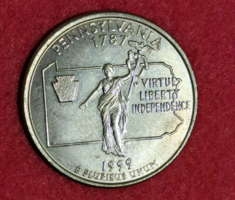 1999. Pennsylvania emlék USA negyed dollár  (186)