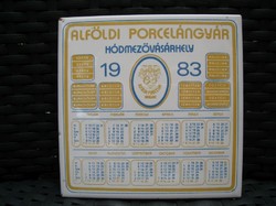 Alföldi Porcelángyár Hódmezővásárhely 1983 csempe naptár