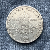 Jubilee silver 1 crown 1908, Austrian mint