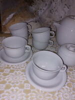 Alföldi Saturnus porcelán fehér teás készlet