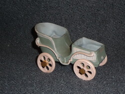 Antique Art Nouveau porcelain car model, antique bisque porcelain car figurine, tabletop decoration, possibly a holder