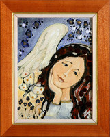 Margit Fehér: Angelic smile - fire enamel - framed 27x22cm - artwork 20x15cm - 24/819