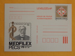 Díjjegyes levelezőlap 1978. MEDFILEX, Pécs - Dr. Markusovszky Lajos 1815-1893
