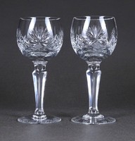 1S821 Vintage Cut Crystal Brandy Glass Pair