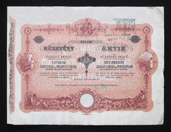 Első Magyar Gyapjúmosó és Finomposztógyár részvény 15 pengő 1939