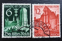 Dr714-5p / Deutsches Reich 1939 Gdańsk reintegrációja bélyegsor pecsételt