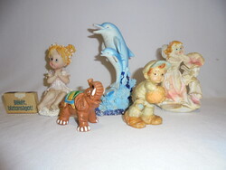 Öt darab figura, vitrin dísz - együtt