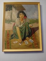 Jósoló lány: Vászon festmény , szignózott