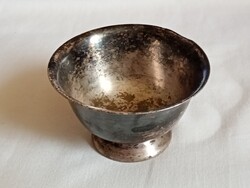 Kehely césze ezüstözött réz Ø9x5,5cm régi borbély borotva hab edény