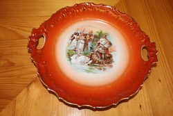 Festett jelenetes porcelán tányér [X-SAJT]