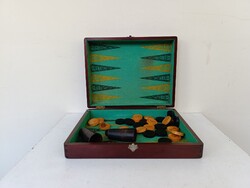 Antik backgammon társas játék ostábla arab játék dobozában 623 9683