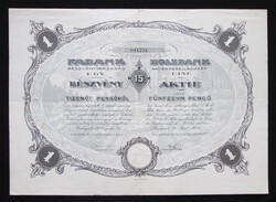 Fabank Részvénytársaság részvény 15 pengő 1926