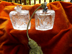2 pieces of antique Czech large-sized olomkrystal perfume - the price applies to 2 pieces