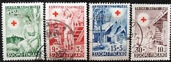 F361-4p / Finnország 1949 Vöröskereszt - Szaunák bélyegsor pecsételt