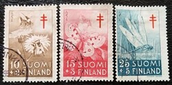 F434-6p / Finnország 1954 A tuberkulózis megelőzése - Rovarok bélyegsor pecsételt