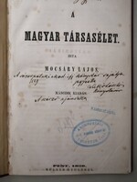 MOCSÁRY LAJOS  -  A MAGYAR TÁRSASÉLET  -  PEST, 1856