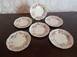 B079 Zsolnay porcelán pillangós süteményes tányér készlet