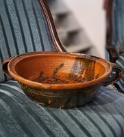 Régi fogantyús kerámia szűrőedény