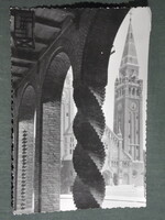 Képeslap,Szeged,Fogadalmi templom,árkád látkép ,részlet, 1959-