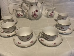 Zsolnay Rose Pattern Moka Set, Perfect First Class