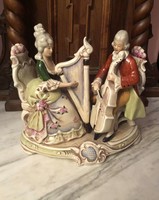 LIppelsdorfi porcelán zenélő Barokk pár